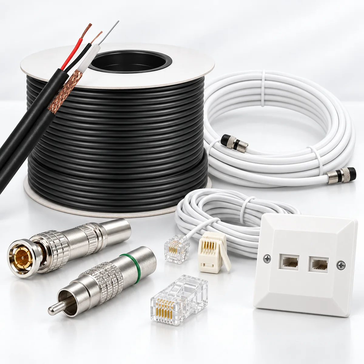 Connectique téléphonie et coaxial