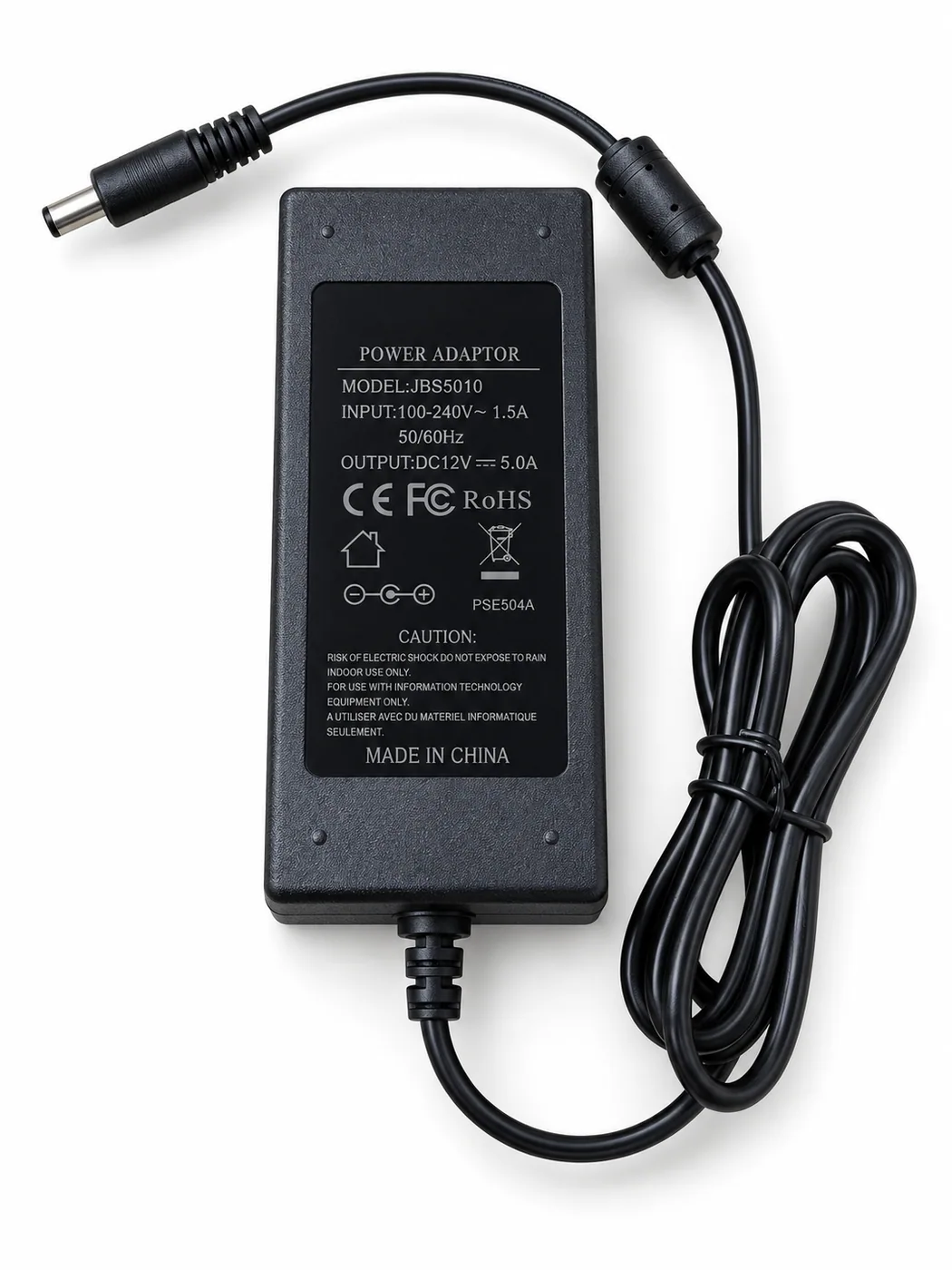 Tischnetzteil mit IEC-Netzkabel, 12 V / 5 A
