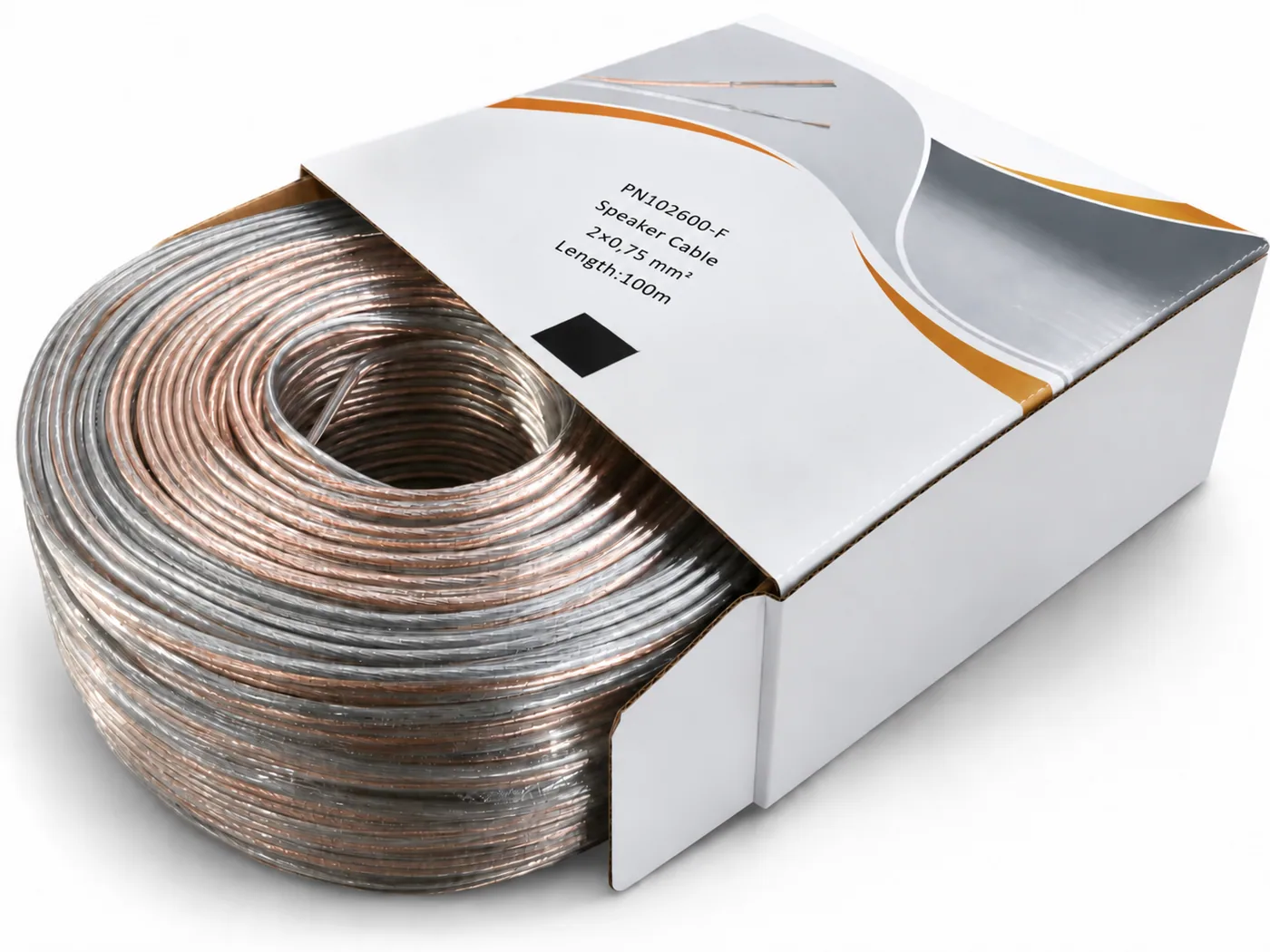 Lautsprecherkabel transparent 2×0,75 mm², 100 m, F
