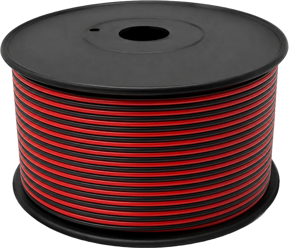 Loudspeaker cable red/black 2×0.75 mm², 100 m, cable drum