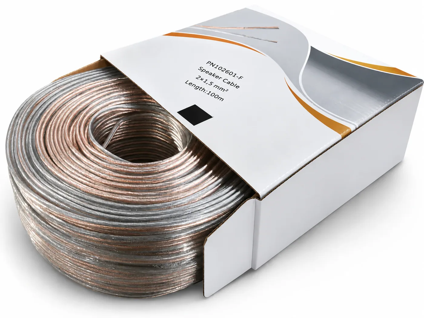 Cavo altoparlante trasparente 2×1,5 mm², 100 m, F