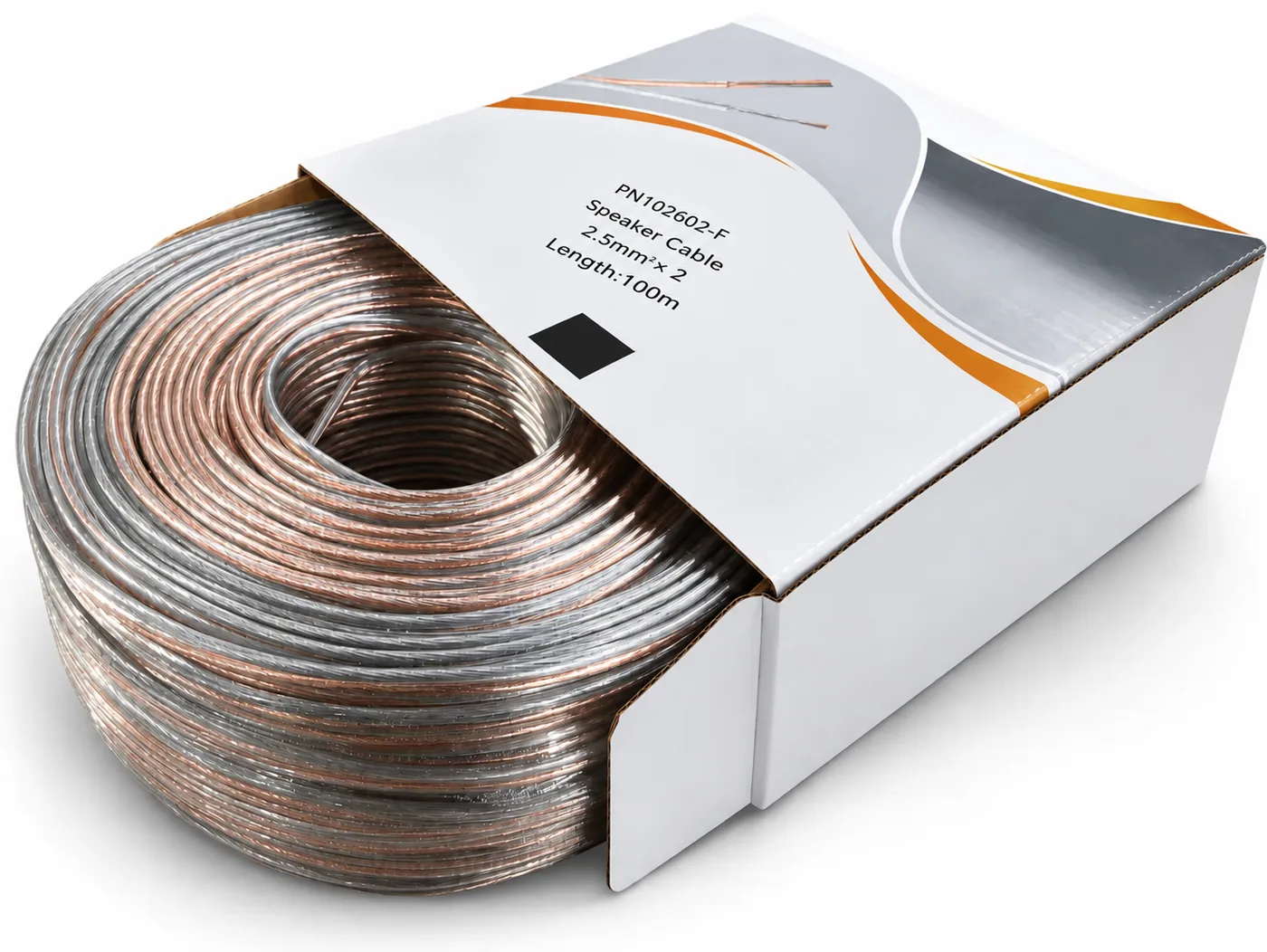 Cavo altoparlante trasparente 2×2,5 mm², 100 m, F
