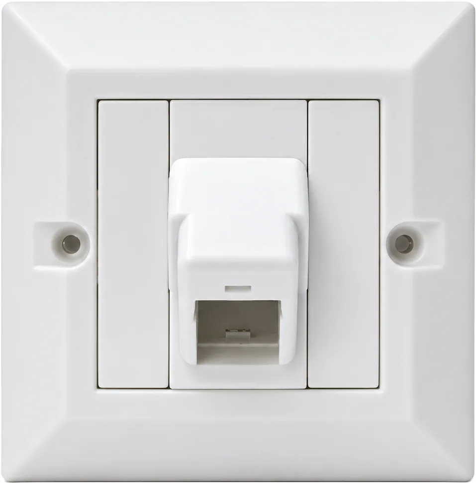 Placa frontal para keystone inclinado a 45°, simple, con caja de superficie