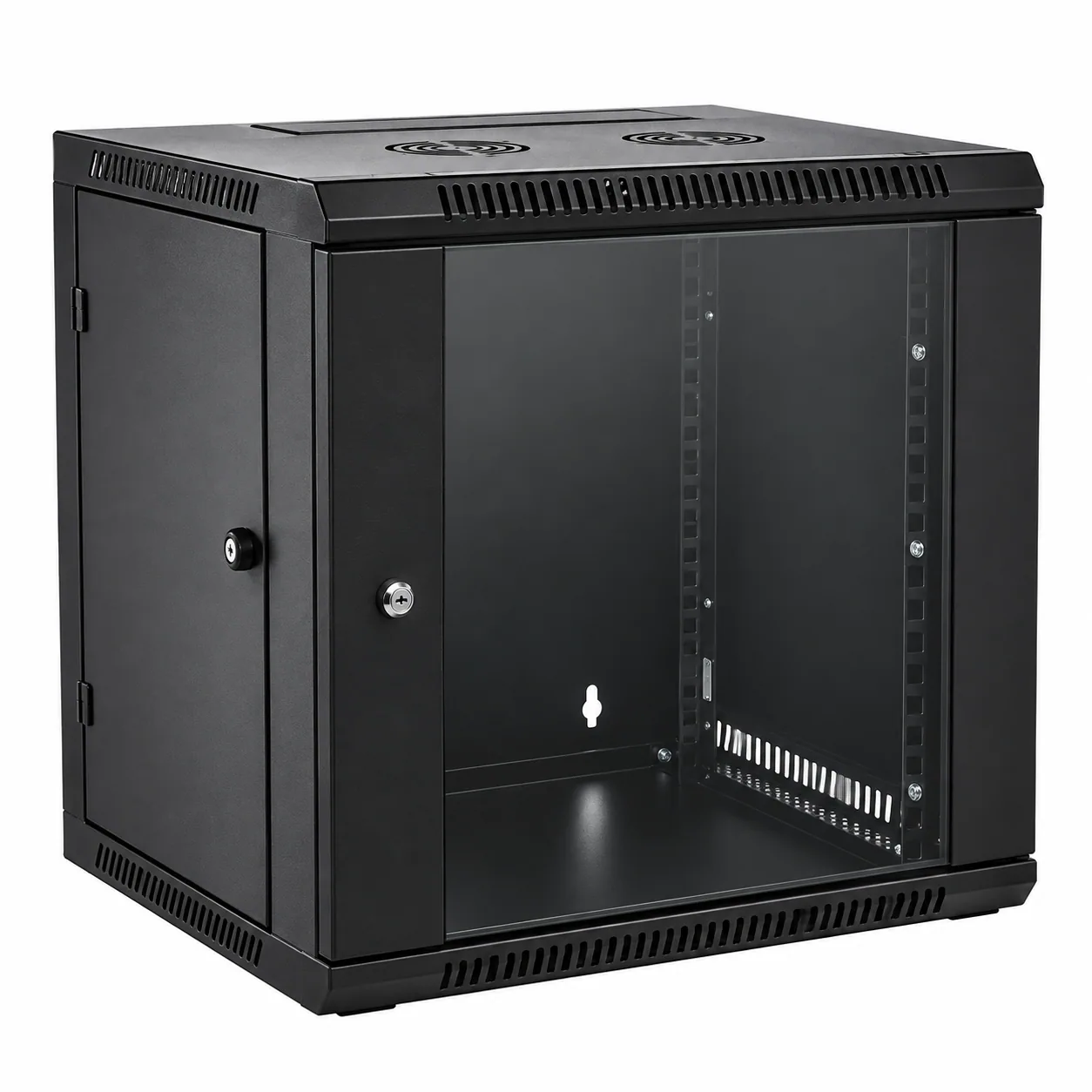 Coffret de brassage 19″ mural 12 U — profondeur 600 mm, largeur 600 mm, noir