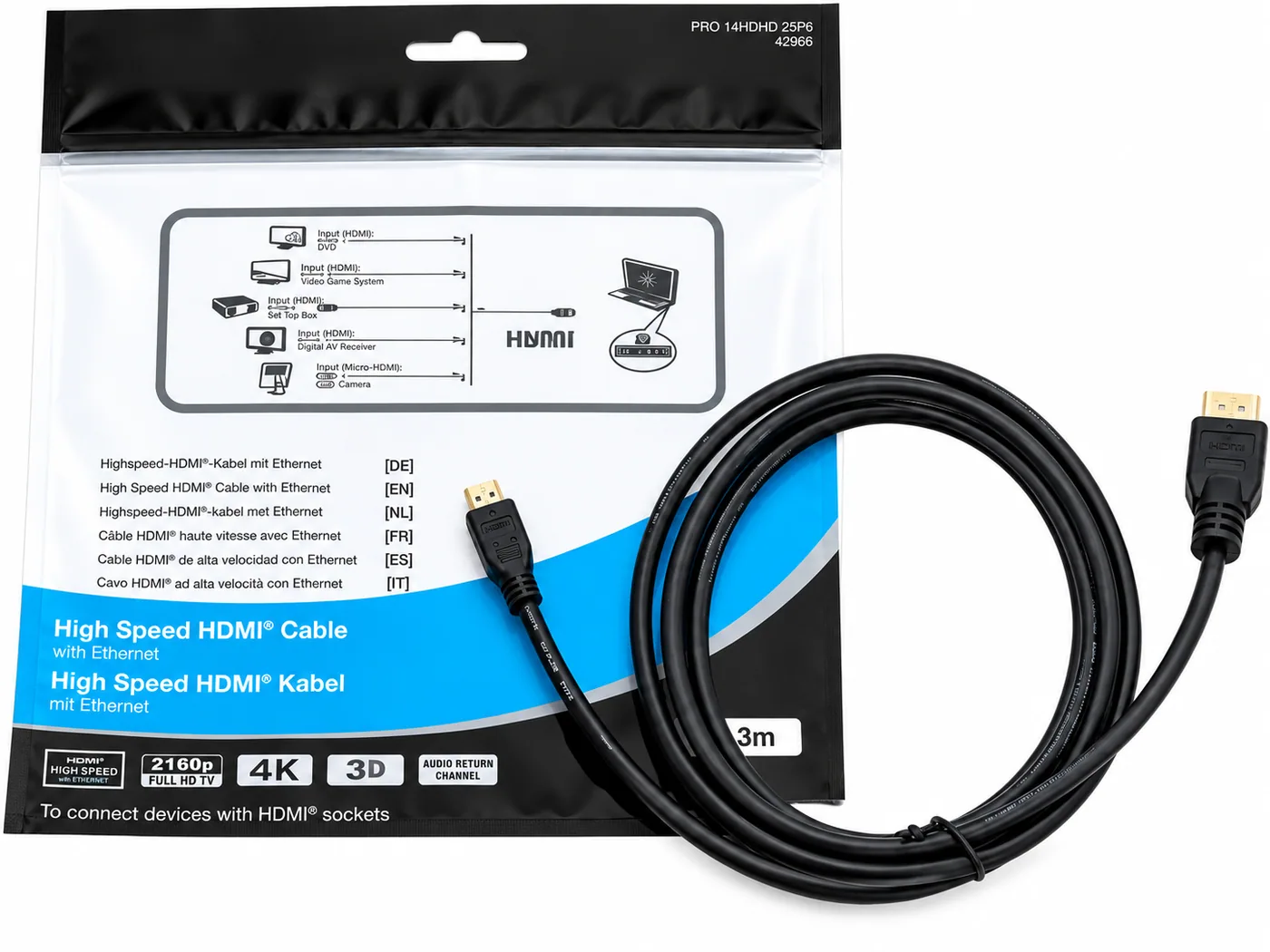 Câble HDMI vers micro-HDMI, 1,8 m