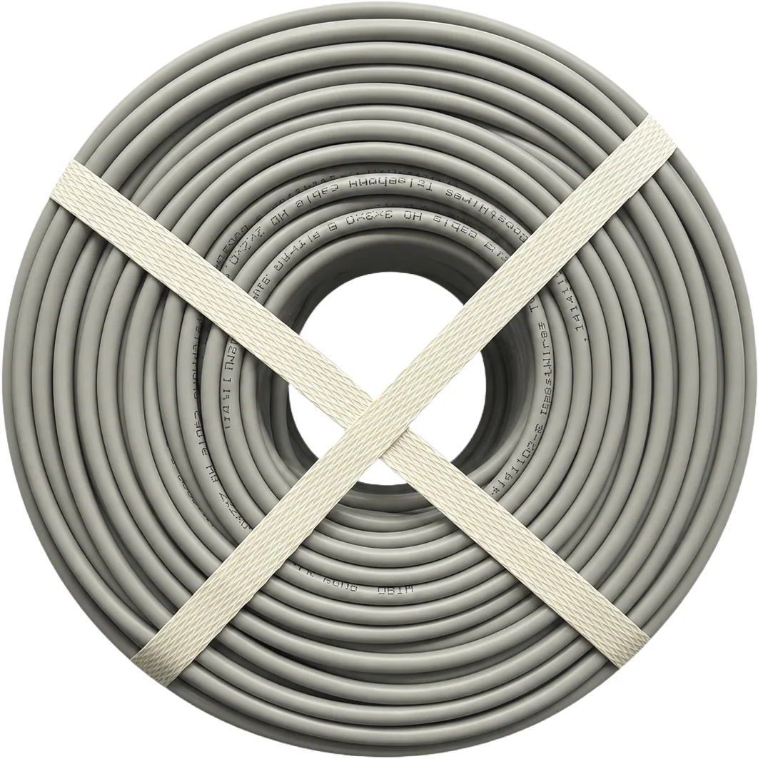 Câble téléphonique 2 paires, gris, 100 m, 2×2×0,5, cuivre — armé