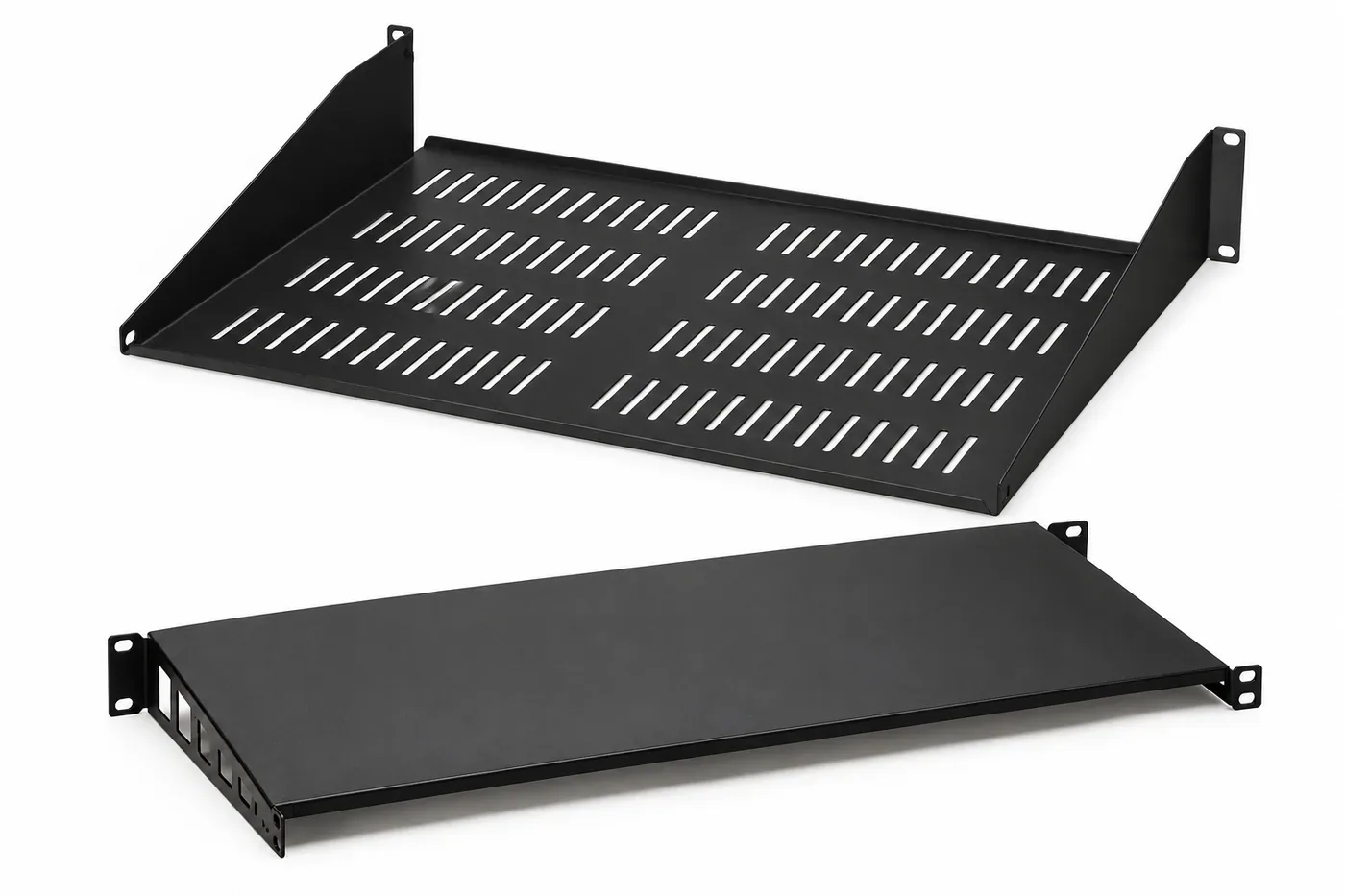 Étagère suspendue pour baie et coffret 19″, profondeur 40 cm, noire