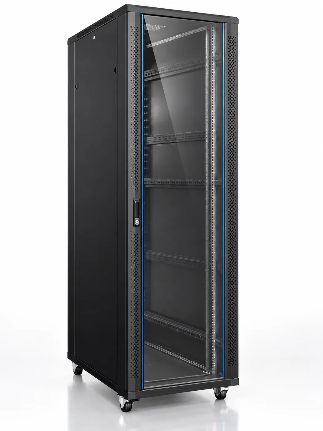 19″ floor-standing data cabinet 42 U — depth 600 mm, width 600 mm, black