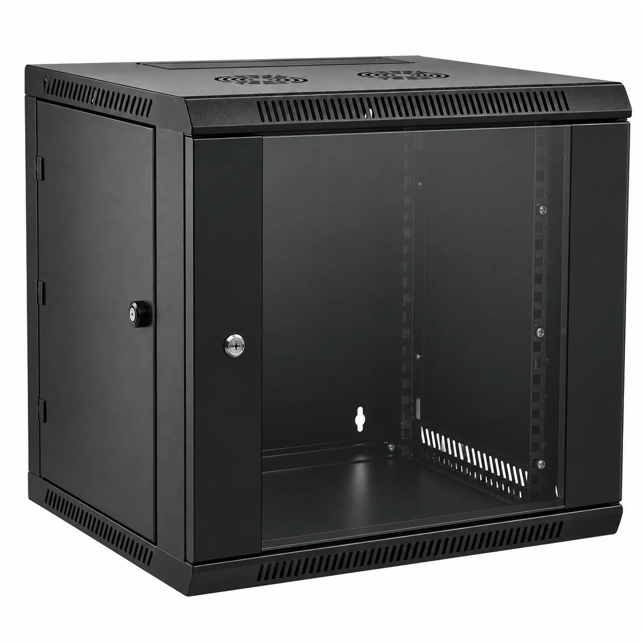 19″ wall-mounted data cabinet 12 U — depth 450 mm, width 600 mm, black