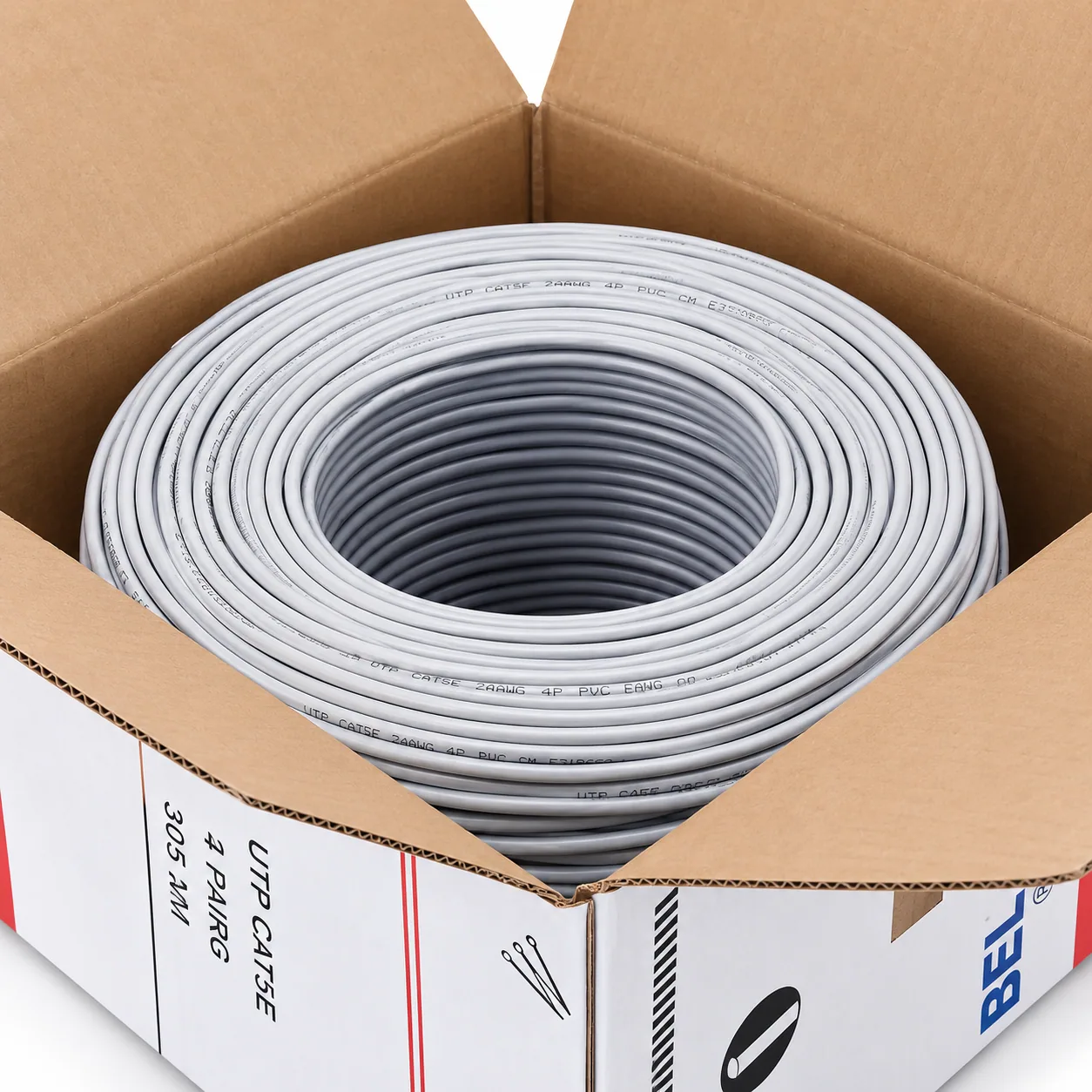 Câble réseau FTP CAT5e, 305 m, boîte dévidoir
