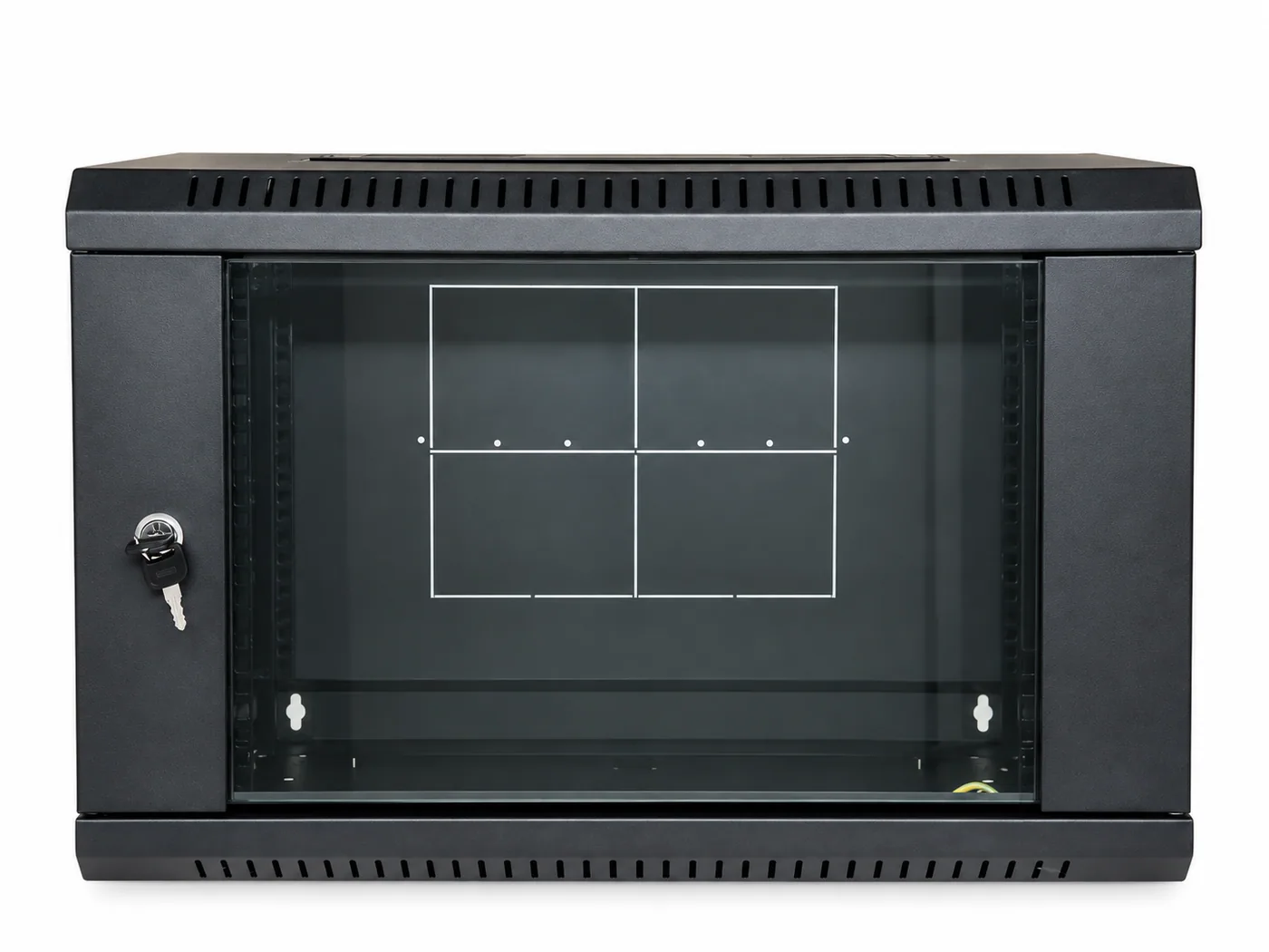Coffret de brassage 19″ mural 6 U — profondeur 300 mm, largeur 550 mm, noir