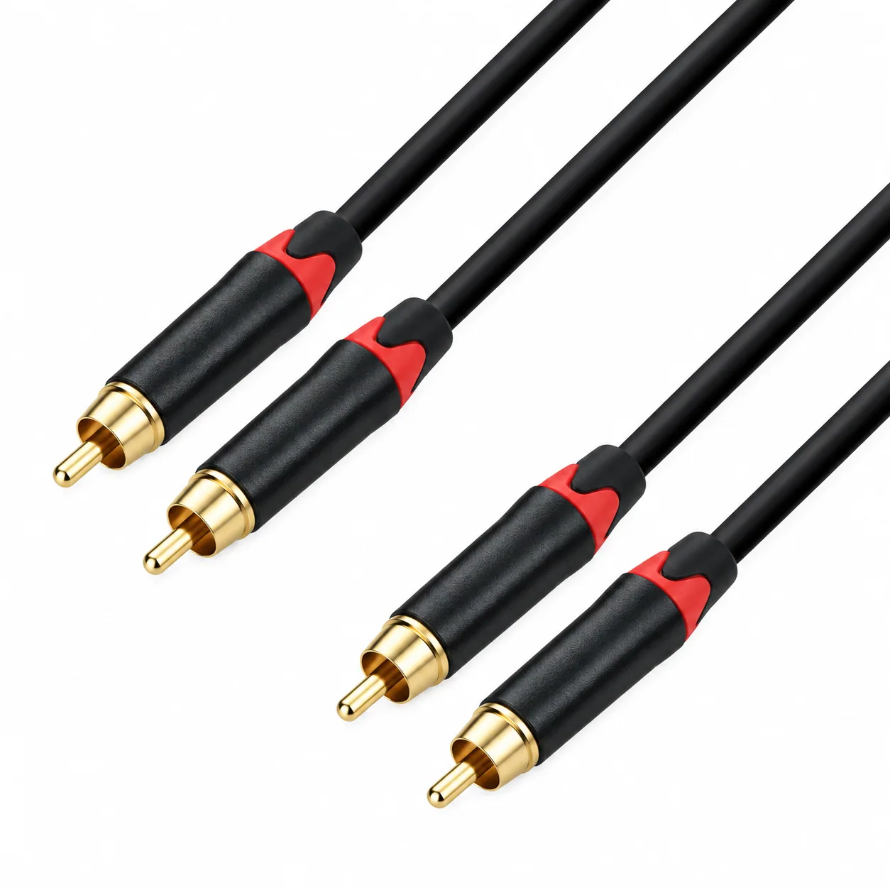 Kabel RCA doppelt hochwertig, vergoldete Steckverbinder, 1 m