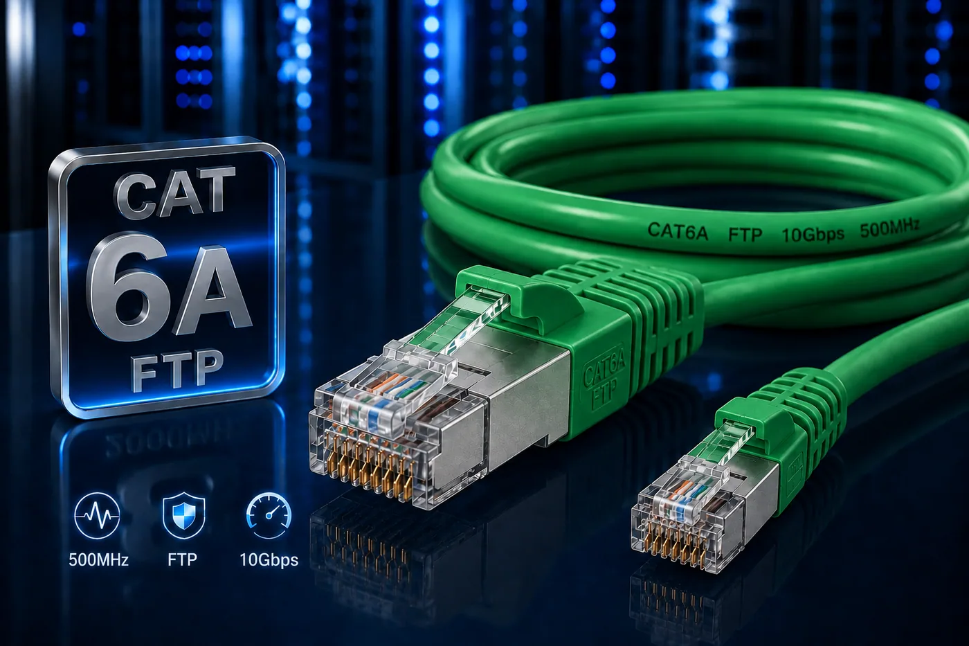 Cavo patch di rete FTP CAT6A verde, 0,3 m