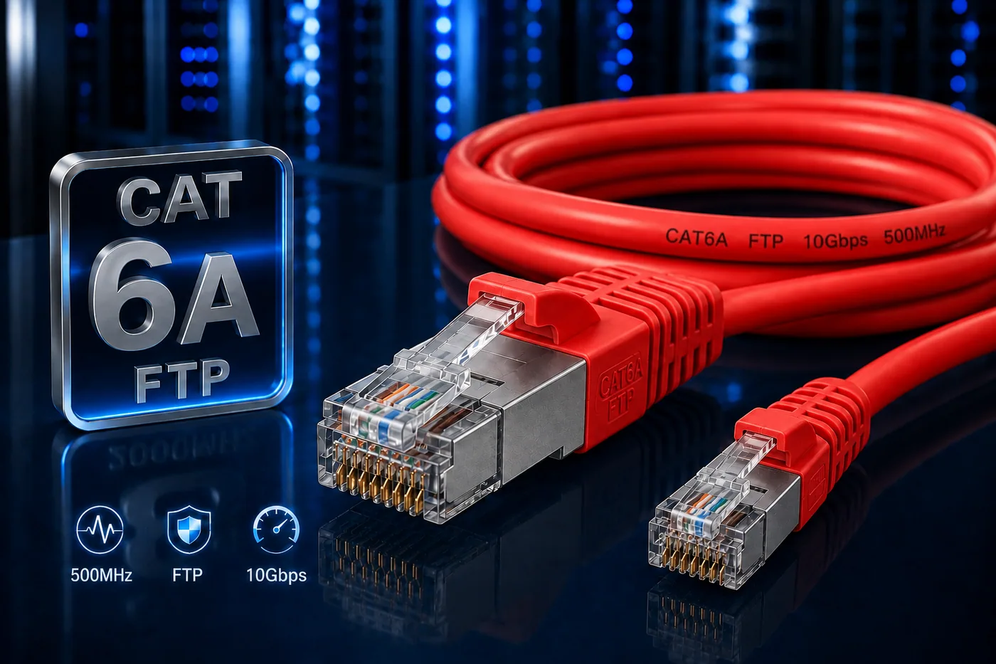 Cordon de brassage FTP CAT6A rouge, 10 m