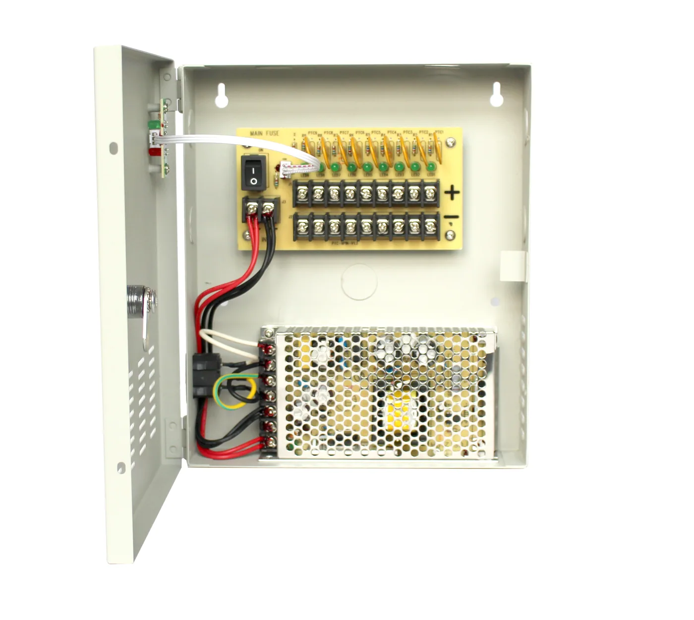 Alimentation en coffret pour caméras, 10 A, 9 sorties
