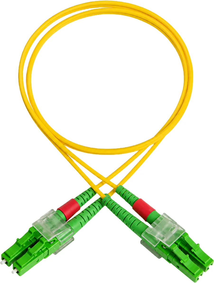 Fibre patch cord LC-APC/LC-APC OS2 single-mode duplex yellow, 1 m