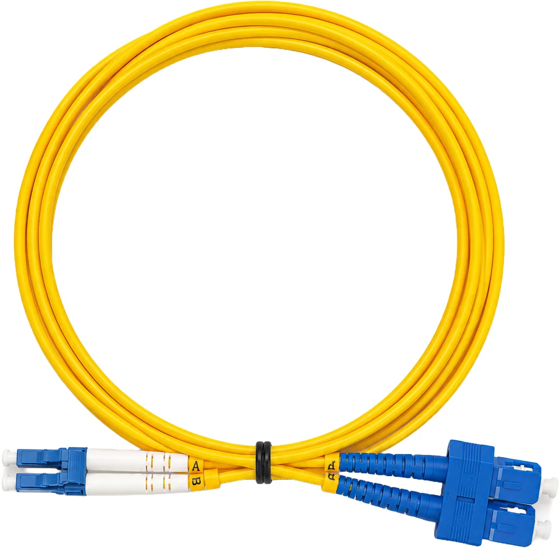 LWL-Patchkabel LC-UPC/SC-UPC OS2 Singlemode Duplex gelb, 2 m