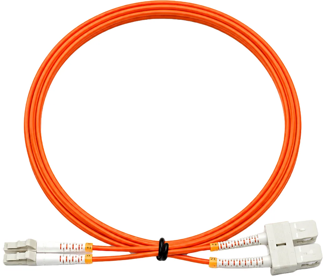 Jarretière optique LC/SC OM2 multimode duplex orange, 3 m
