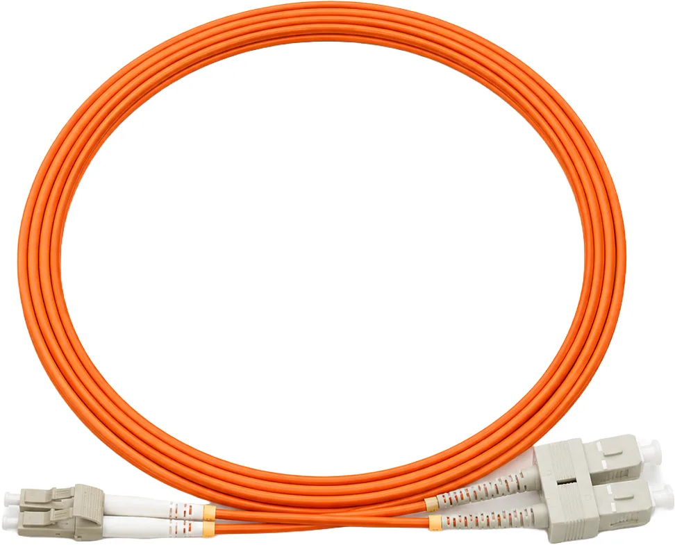 Jarretière optique LC/SC OM2 multimode duplex orange, 5 m