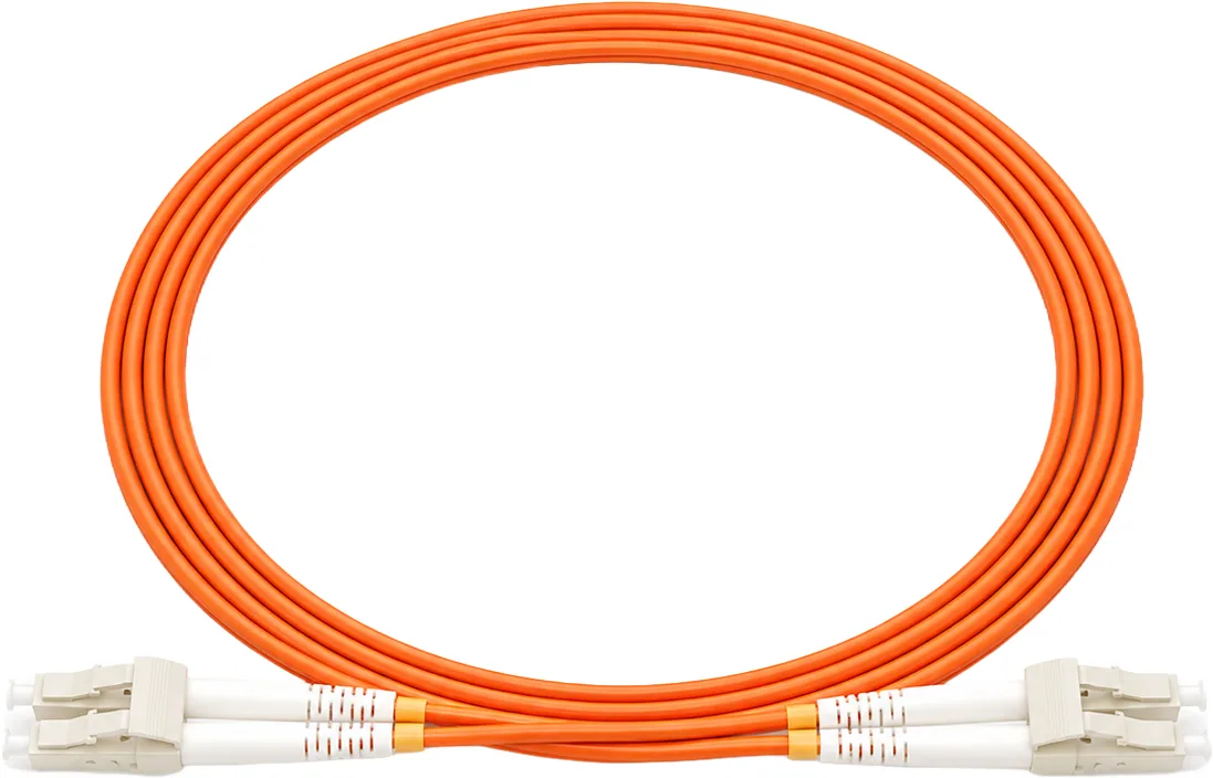 Jarretière optique LC/LC OM2 multimode duplex orange, 1 m