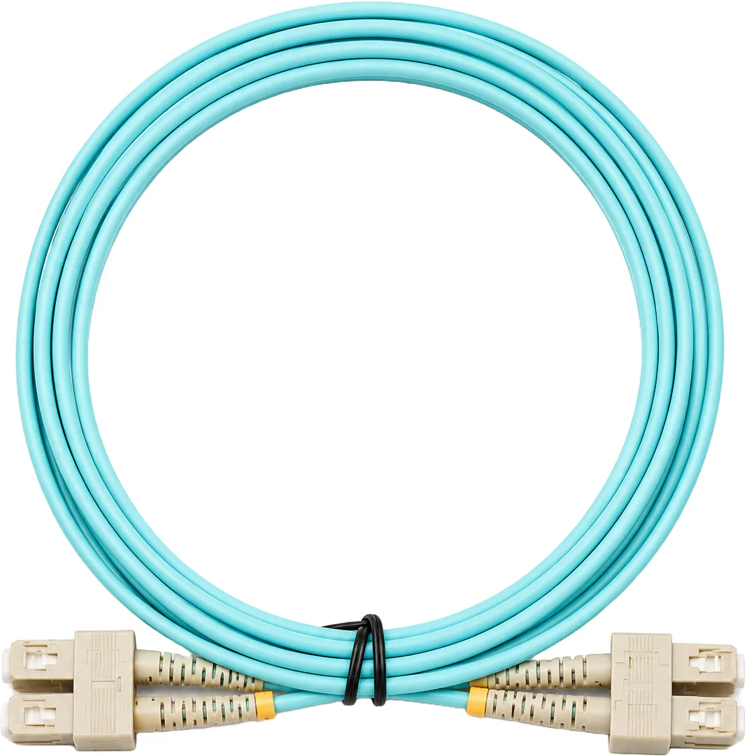 Jarretière optique SC/SC OM3 multimode duplex turquoise, 3 m