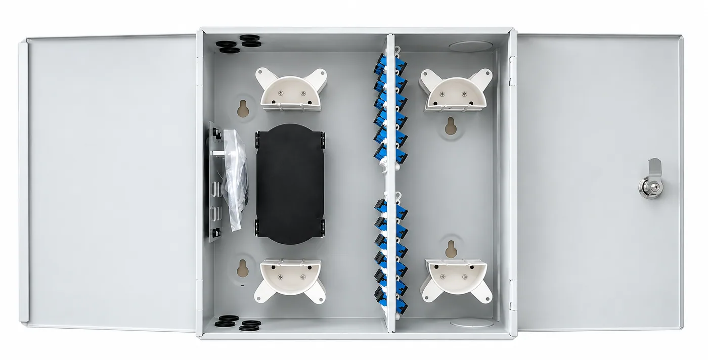 Coffret de dérivation optique 48 ports, gris