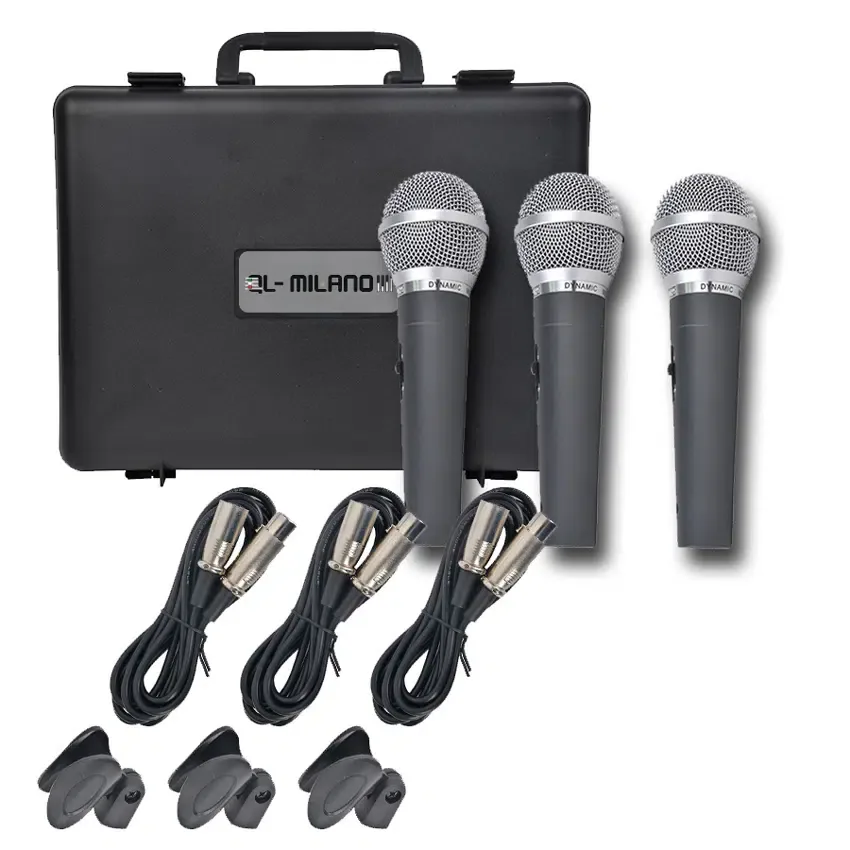 Kit de 3 microphones en valise