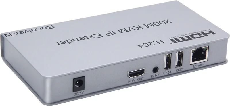 Extendeur USB + HDMI sur réseau, 200 m, avec IR et IP — récepteur (RX) seul