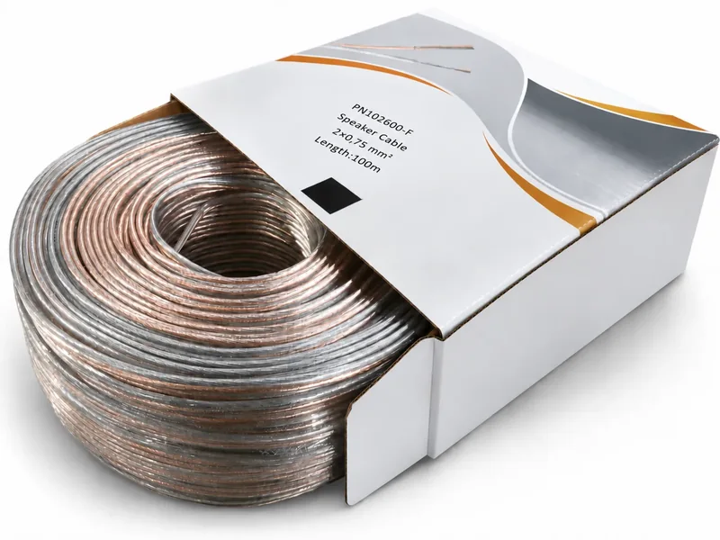 Lautsprecherkabel transparent 2×0,75 mm², 100 m, F