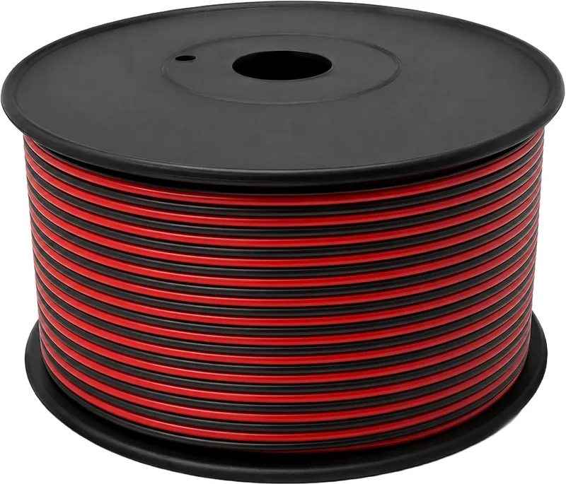 Lautsprecherkabel rot/schwarz 2×0,75 mm², 100 m, Kabeltrommel