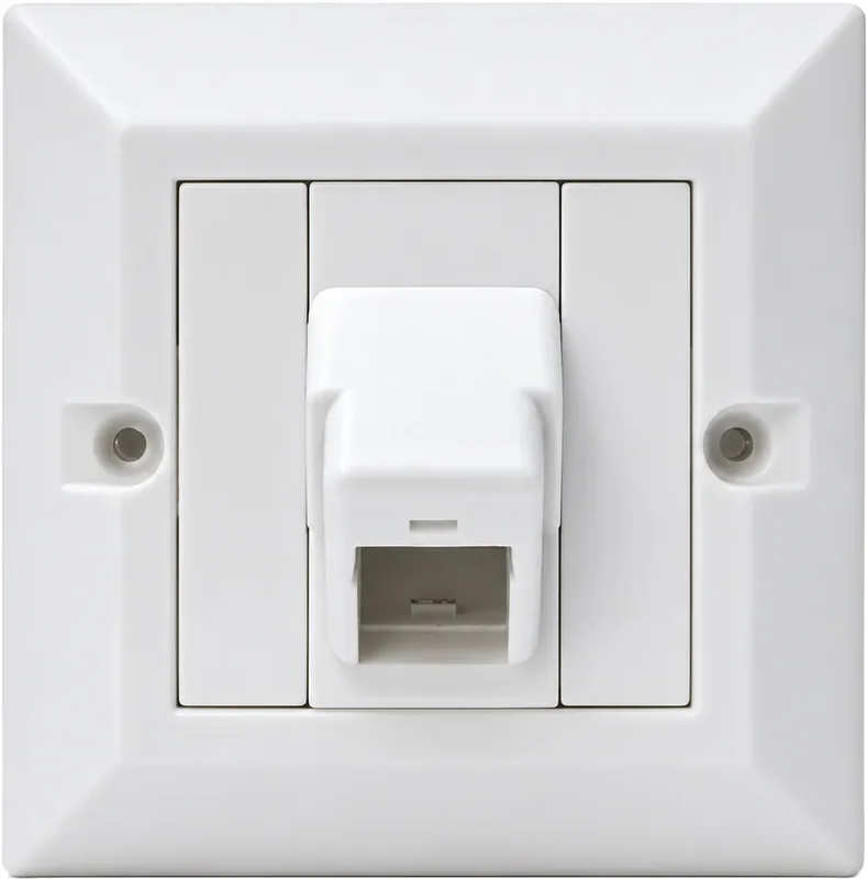 Placa frontal para keystone inclinado a 45°, simple, con caja de superficie