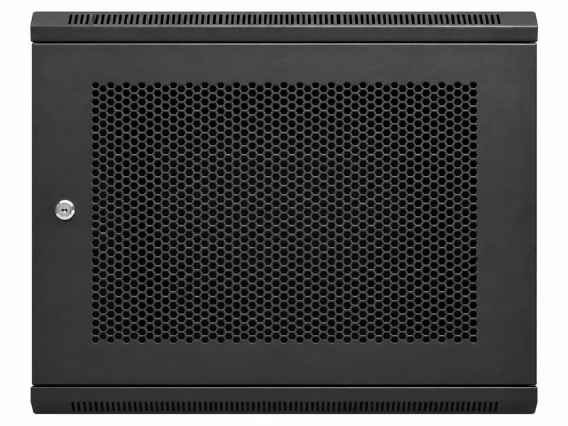 Coffret de brassage 19″ mural 15 U — profondeur 600 mm, largeur 600 mm, porte perforée, noir