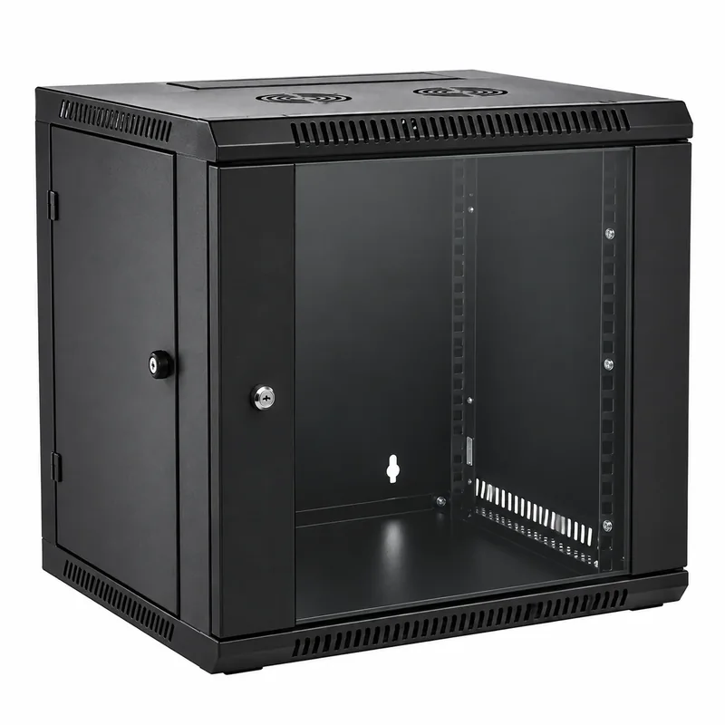 Coffret de brassage 19″ mural 12 U — profondeur 600 mm, largeur 600 mm, noir