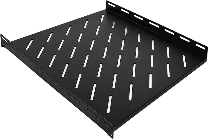 Étagère pour baie et coffret 19″, profondeur 65 cm, largeur 47 cm, noire