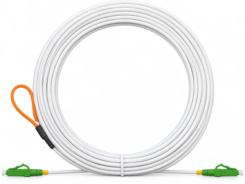 Fibre à tirer, 30 m, blanche, avec boucles de tirage, LC/APC-LC/APC