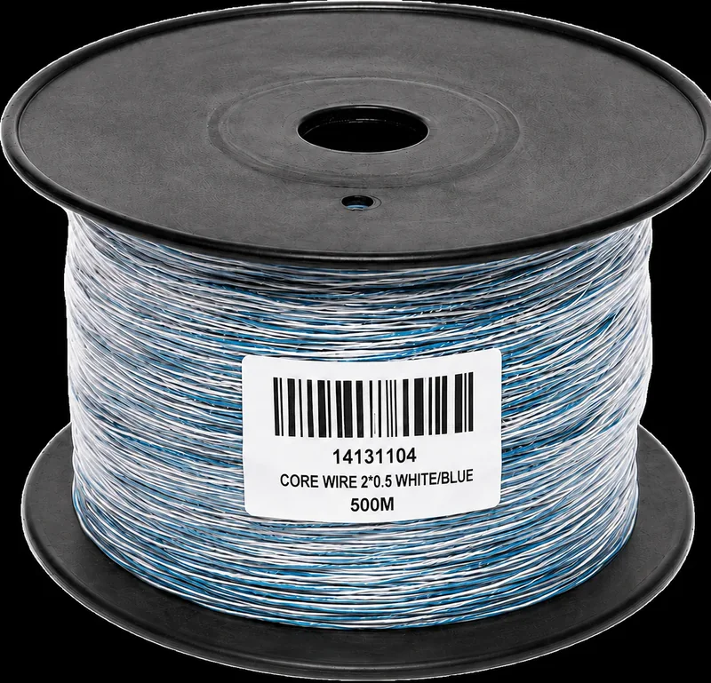 Câble téléphonique 500 m, bleu/blanc, 2×0,5