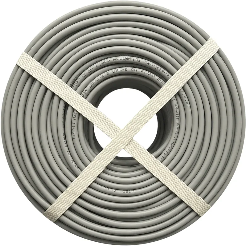 Câble téléphonique 2 paires, gris, 100 m, 2×2×0,5, cuivre — armé