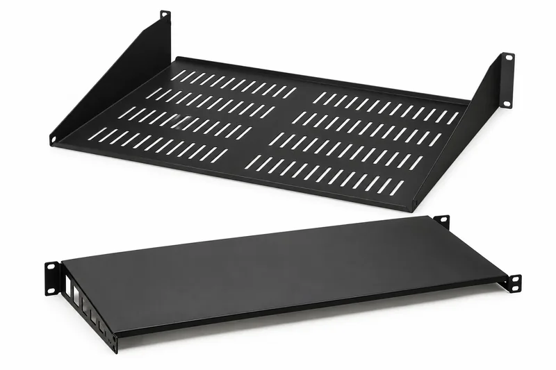 Étagère suspendue pour baie et coffret 19″, profondeur 35 cm, noire