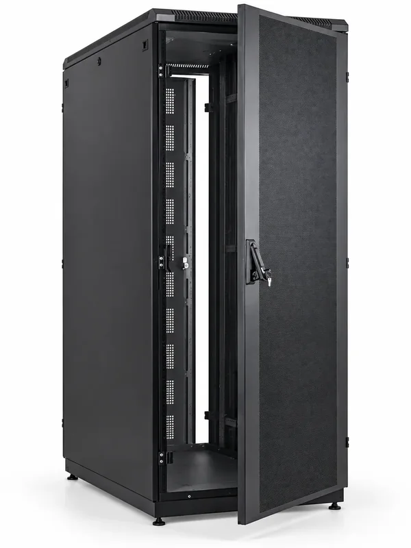 Baie de brassage 19″ 42 U — profondeur 1000 mm, largeur 600 mm, noire
