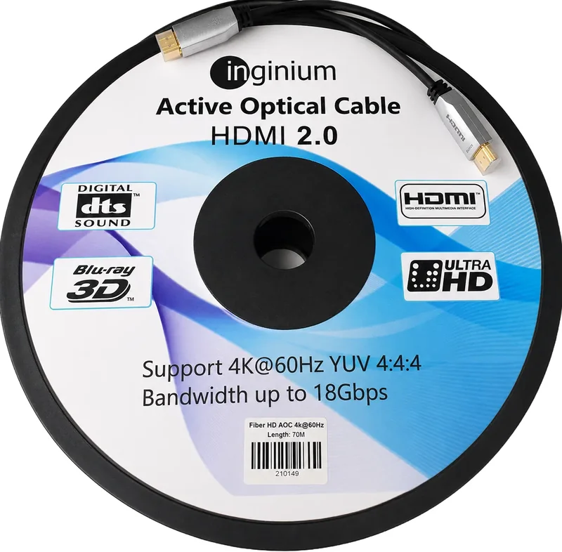 Câble HDMI 2.0 optique 4:4:4 4K/60Hz, 70 m