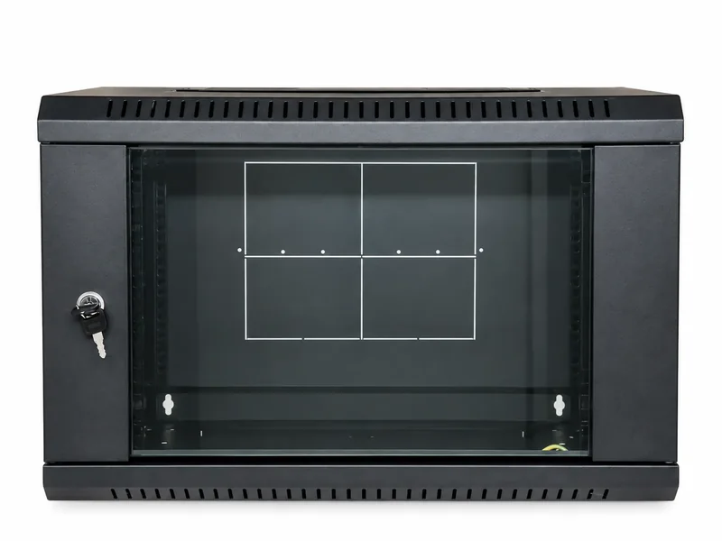 Coffret de brassage 19″ mural 6 U — profondeur 450 mm, largeur 550 mm, noir