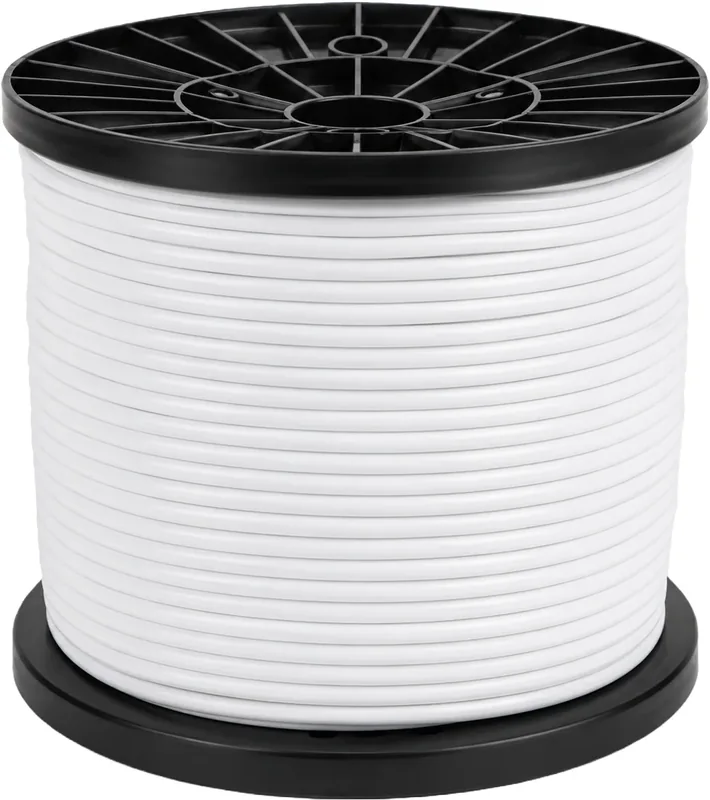Câble caméras DC + RG59, blanc, touret 100 m