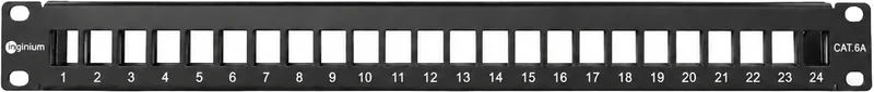 Panel de parcheo 24 puertos CAT6A, 1 U, sin conectores — Inginium