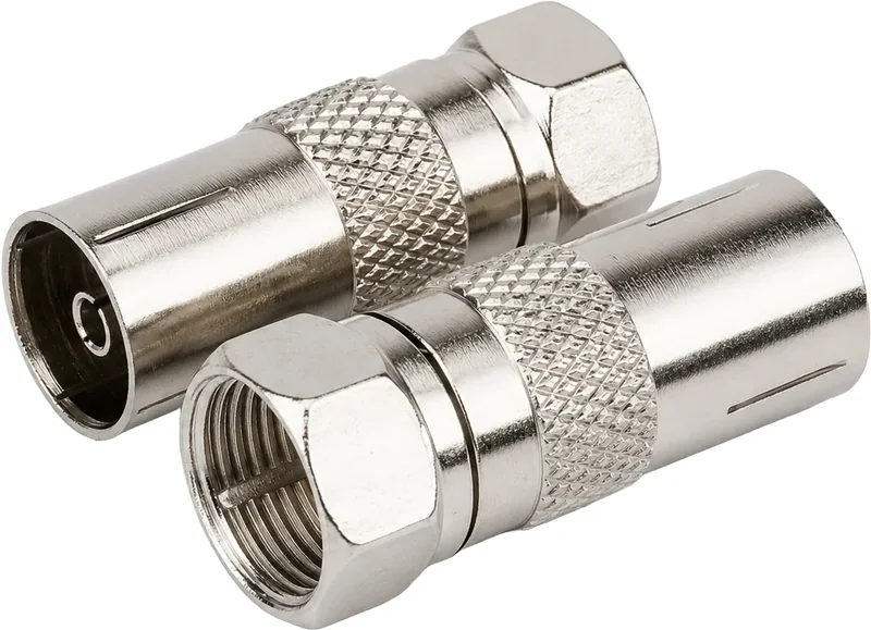 Adaptateur F-TYPE femelle vers IEC femelle, droit 180°