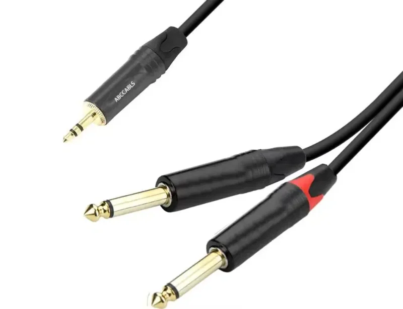 Kabel Klinke 3,5 mm auf 2×Klinke 6,35 mm, 3 m, professionell, vergoldete Steckverbinder CABLS