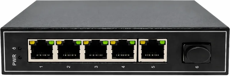 Switch industriel PoE 4 ports giga + 2 uplinks (1 SFP et 1 cuivre), 60 W