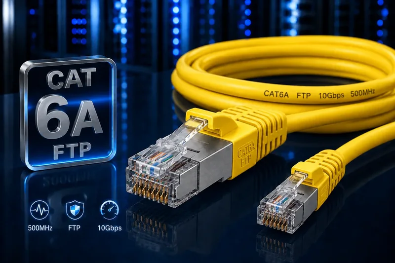 Cordon de brassage FTP CAT6A jaune, 0,5 m