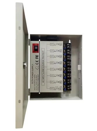 Alimentation en coffret pour caméras, 13 A, 8 sorties