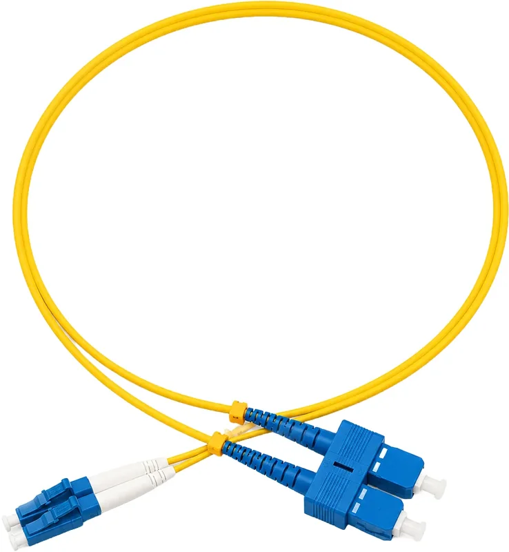 Bretella ottica LC-UPC/SC-UPC OS2 monomodale duplex giallo, 0,5 m