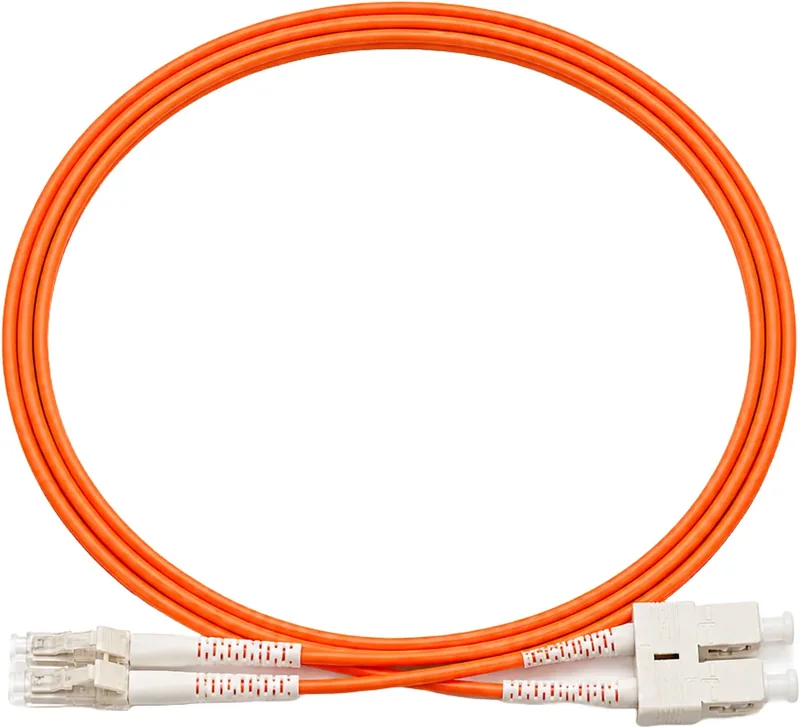 Jarretière optique LC/SC OM2 multimode duplex orange, 2 m